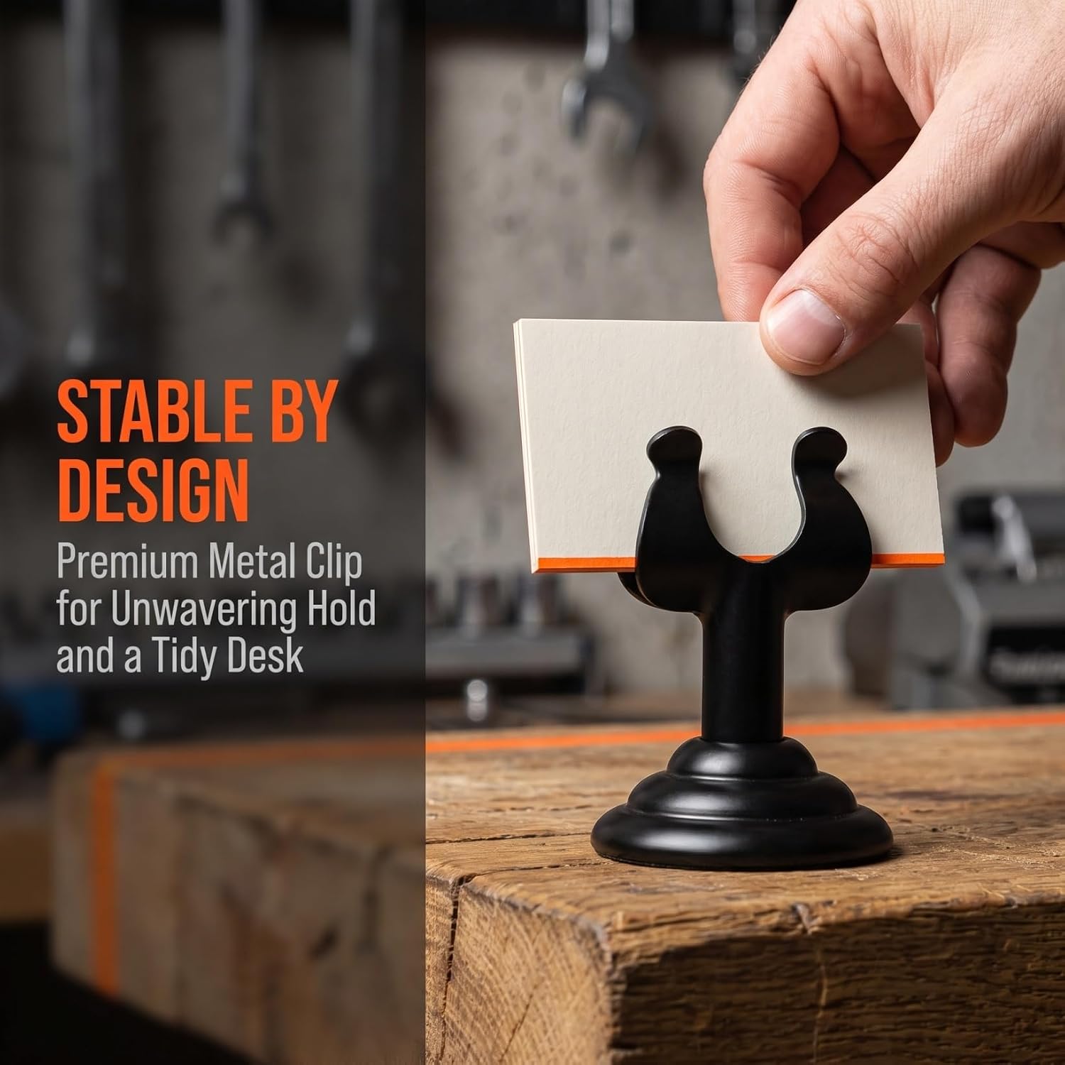 Garneck Black Table Number Holder, 1 Pack, 1.6 Inch Metal Harp Clip Stand