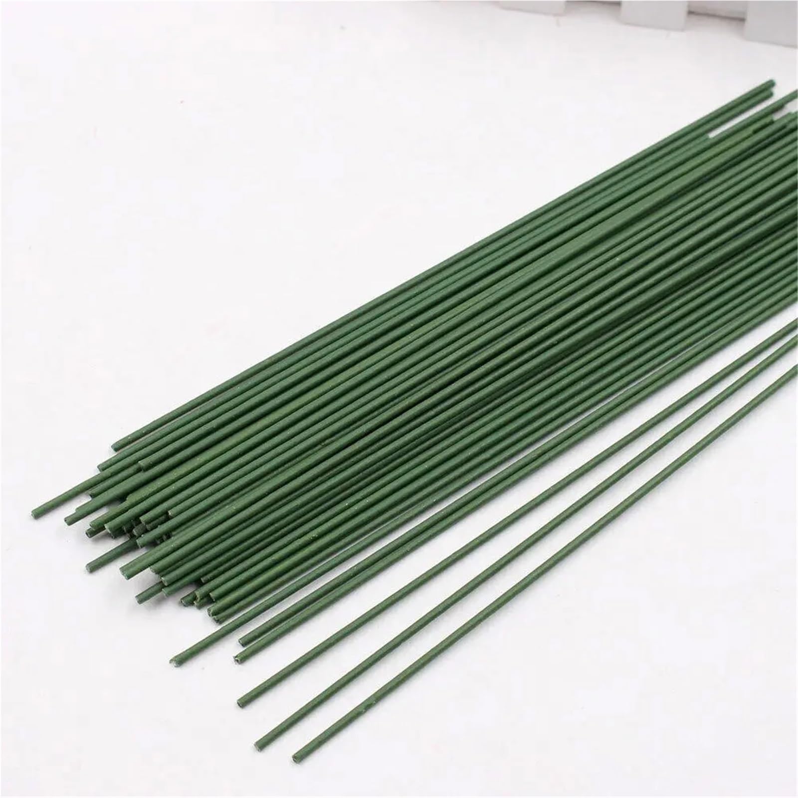 HUWOYG 200pcs 40cm Dark Green Artificial Flower Stem DIY Floral Material Handmade Wire Accessoies For Wedding Home Decoration For DIY