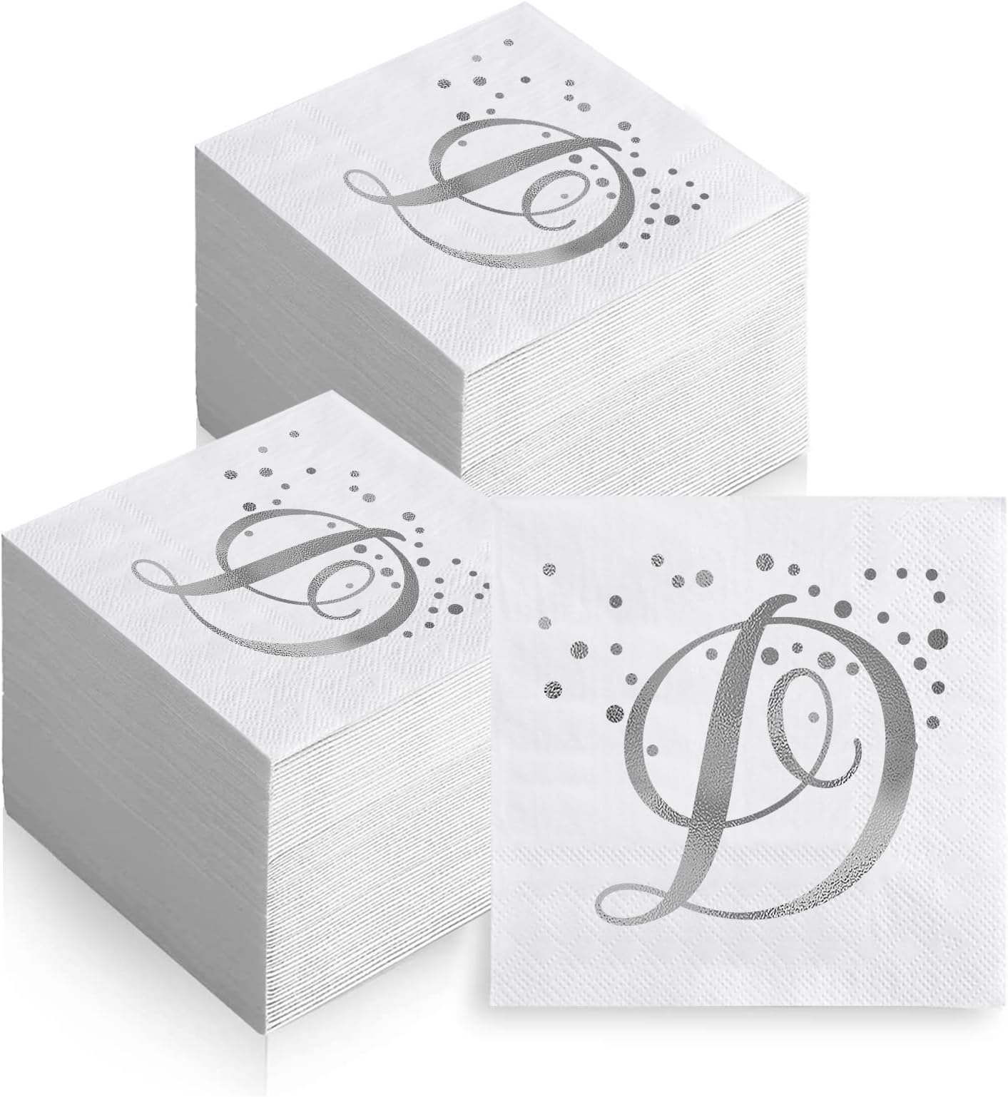 200 Pack Disposable Monogrammed Cocktail Napkins Gold Foil
