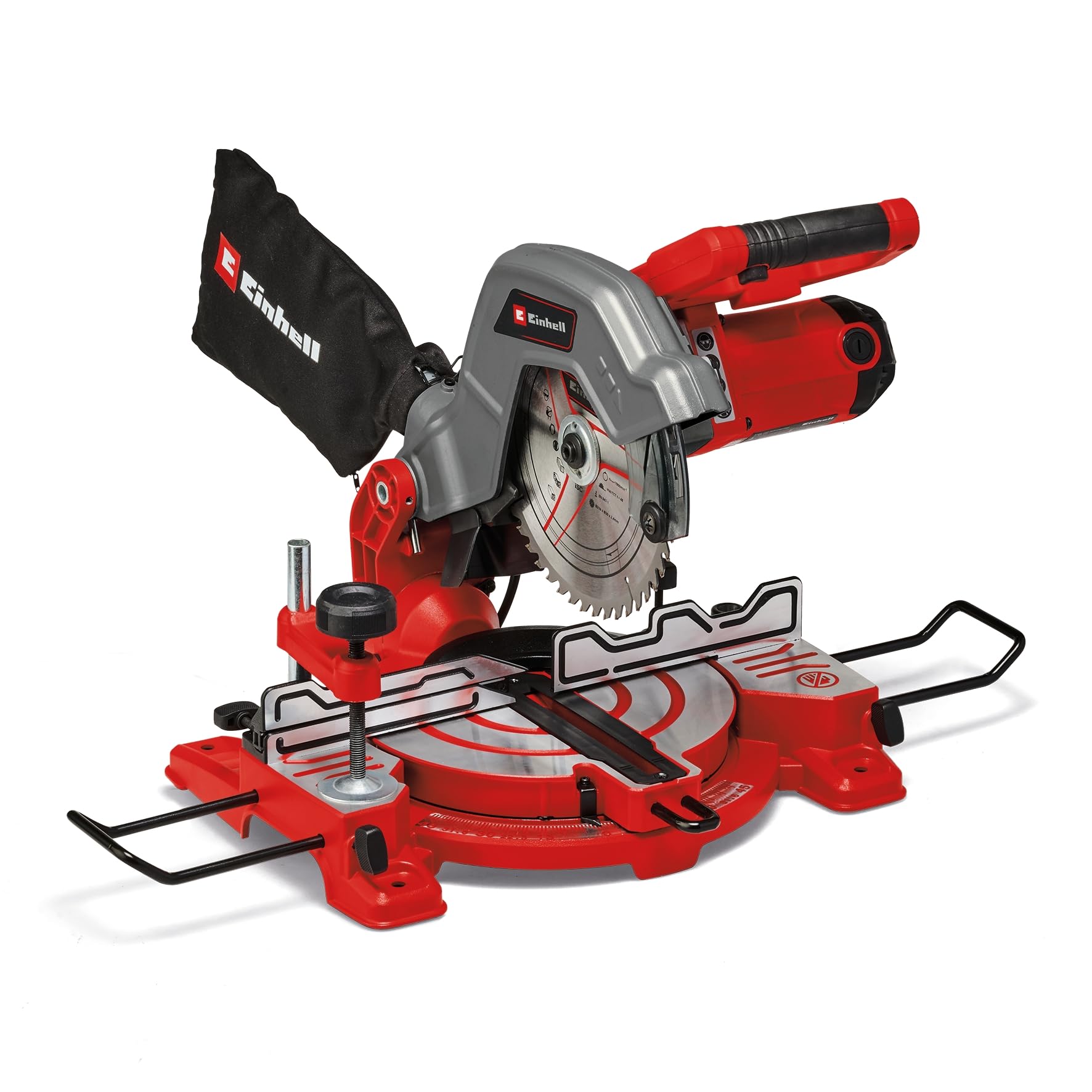 Einhell TC-MS 216: Sega radiale con motore da 1600 W, disco Ø216 mm, tavolo in alluminio, inclinazione testa a 45°, incluso disco in carbur