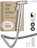 Praknu Handheld Bidet Douche Shower Spray for Toilet in Stainless Steel Sprayer, Hose & Holder - Stainless Steel – for Standard G1/2 Connection – Easy to Install - 1