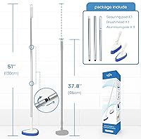 Vista 6 de Qaestfy - Cepillo de limpieza de ducha y baño con mango ajustable de 51 pulgadas, juego de limpieza para tina, baldosas, cepillo de limpieza