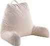 Cheer Collection Reading Pillow with Arms Portable Bed Pillow for Sitting Up & Support, Foam-Filled Back Rest Pillow for Sitting in Bed & Couch, Machine Washable Gray (Large)