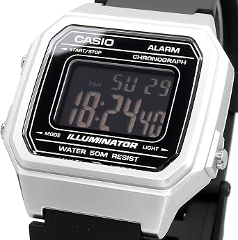 Casio Standard W-217HM-7B Watch Men's Women's Kids Children Boys Girls Cheap Casio Digital Date Silver Black Black Overseas Model Parallel Import