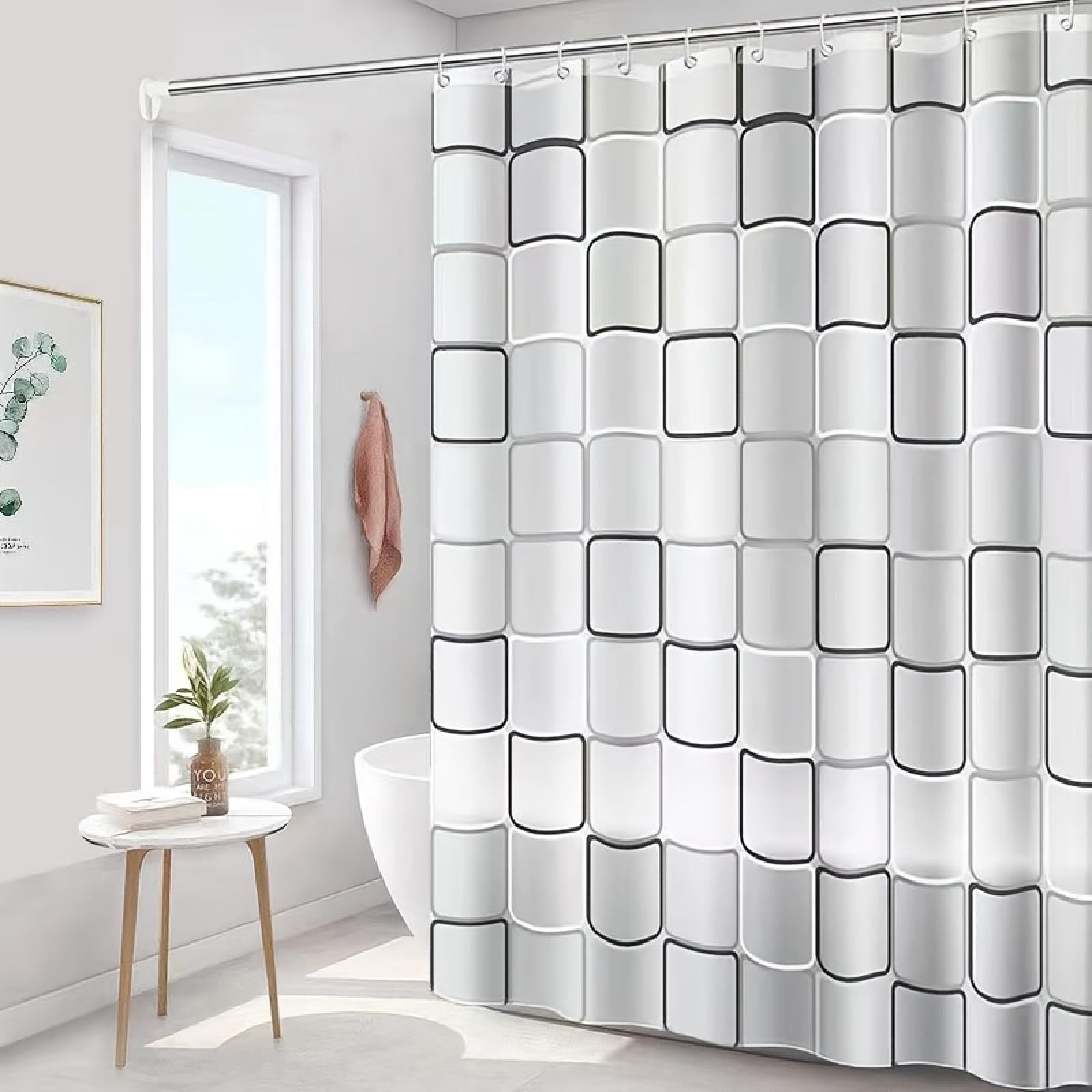 Rideau de douche pour salles de bain moderne motif géométrique 80x180cm