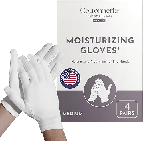 Miniatura 42 de Cottonnerie Guantes de algodón originales para manos secas para dormir, guantes hidratantes durante la noche, guantes hidratantes de manos, guantes
