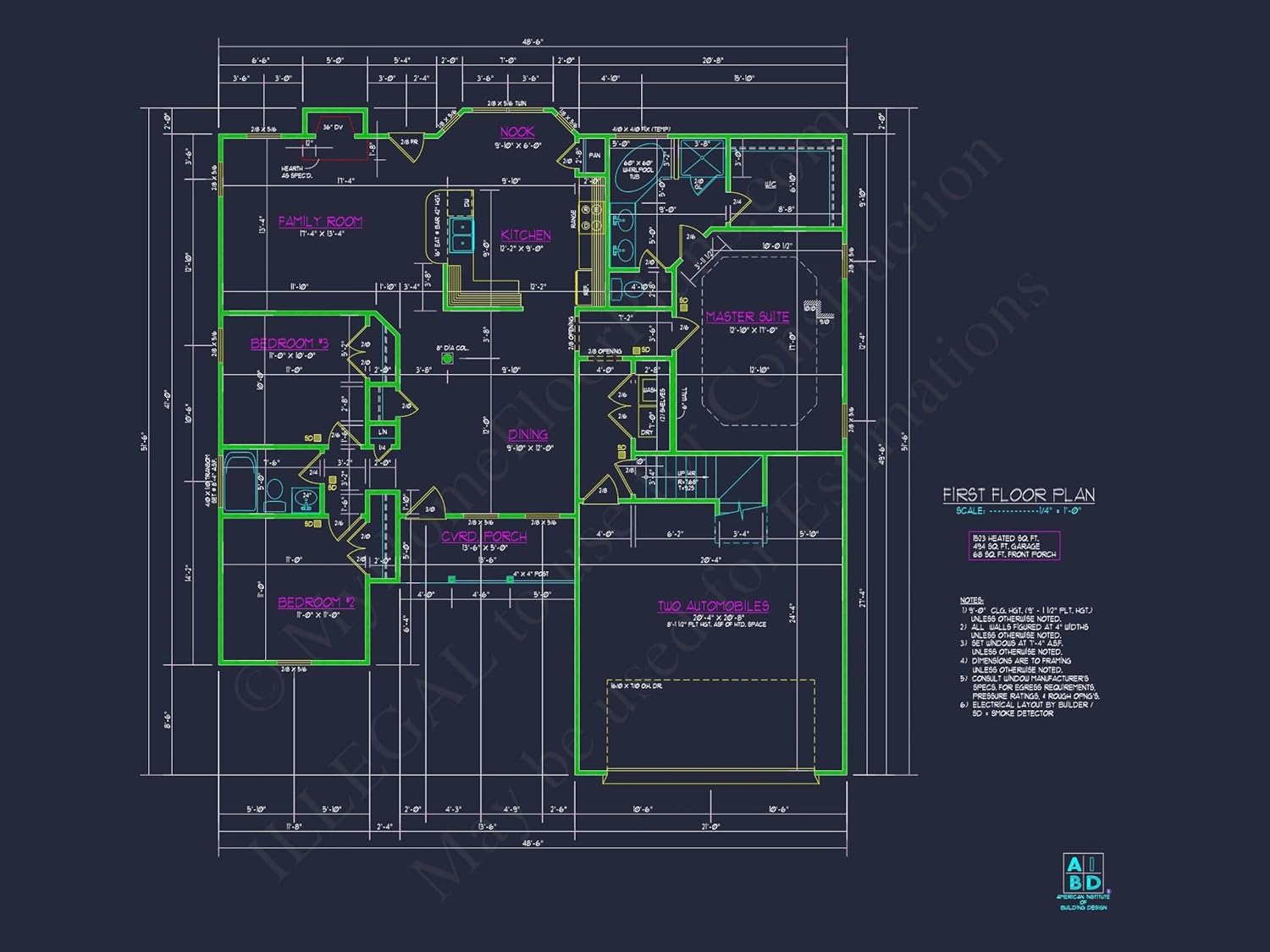 11-1019 House Plan -Traditional Ranch House Plan - X-Bed, X-Bath, X SF
