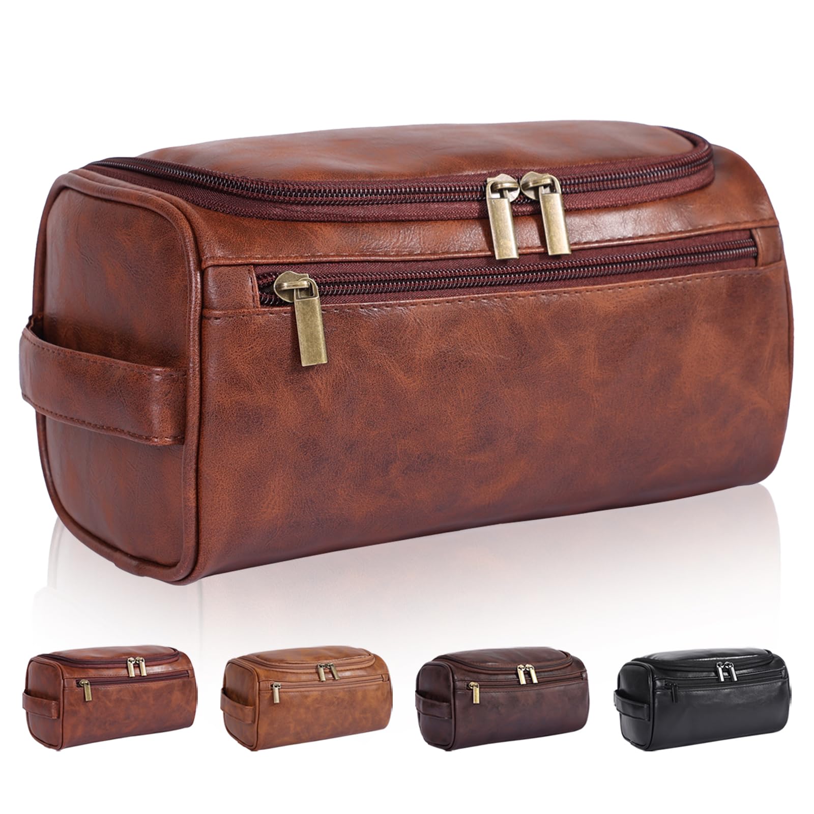 Neceser para hombres, kit de afeitado colgante para hombres y mujeres, bolsas organizadoras de artículos de tocador resistentes al agua, bolsas de cosméticos de piel sintética para accesorios