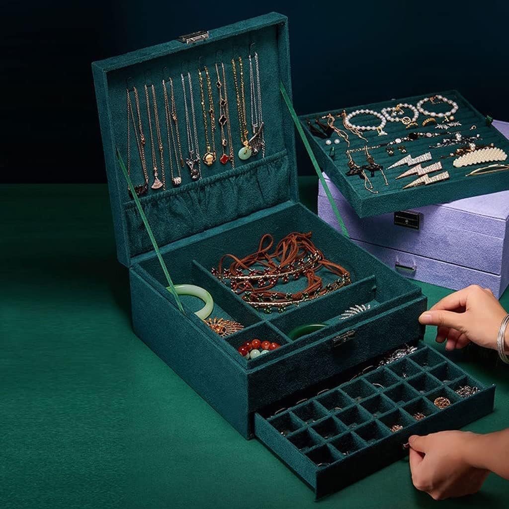 Jewellery Organiser Box, Jewelry Box 3-layer Jewelry Box Storage Box Necklace Ring Bracelet Bracelet Earrings Watch Jewelry Storage Box Velvet Jewelry Box Jewelry Boxes and Organizers