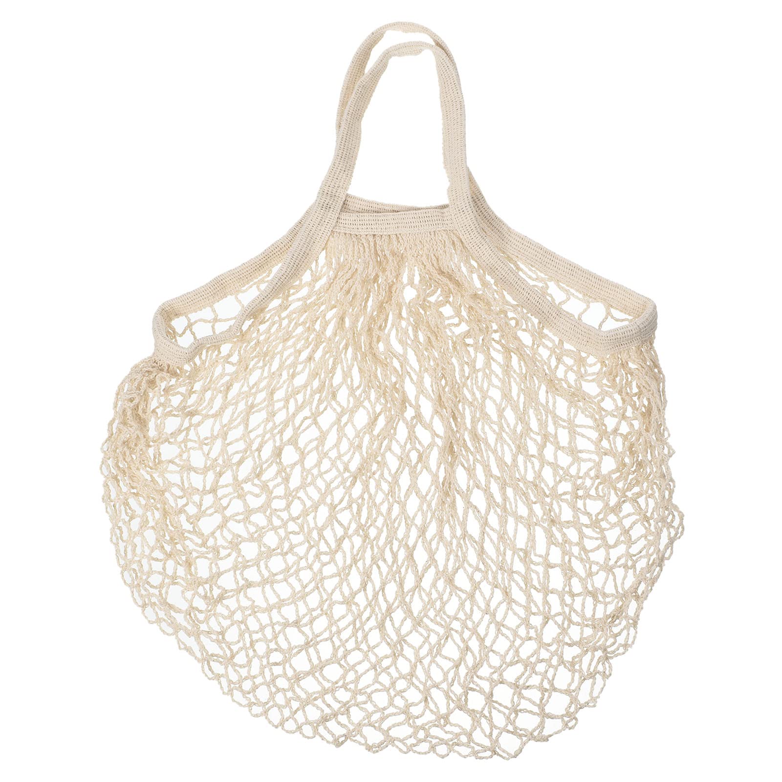 sourcing mapCotton Mesh Bag, 15x13.8 Reusable Washable Mesh Net String Grocery Bags Organizer for Fruits Vegetables Shopping Beige White