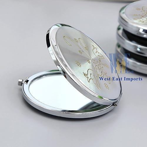 Miniatura 4 de Recuerdos de boda (12 piezas) personalizados con grabado láser para despedida de soltera, decoración de mesa de compromiso, espejo compacto