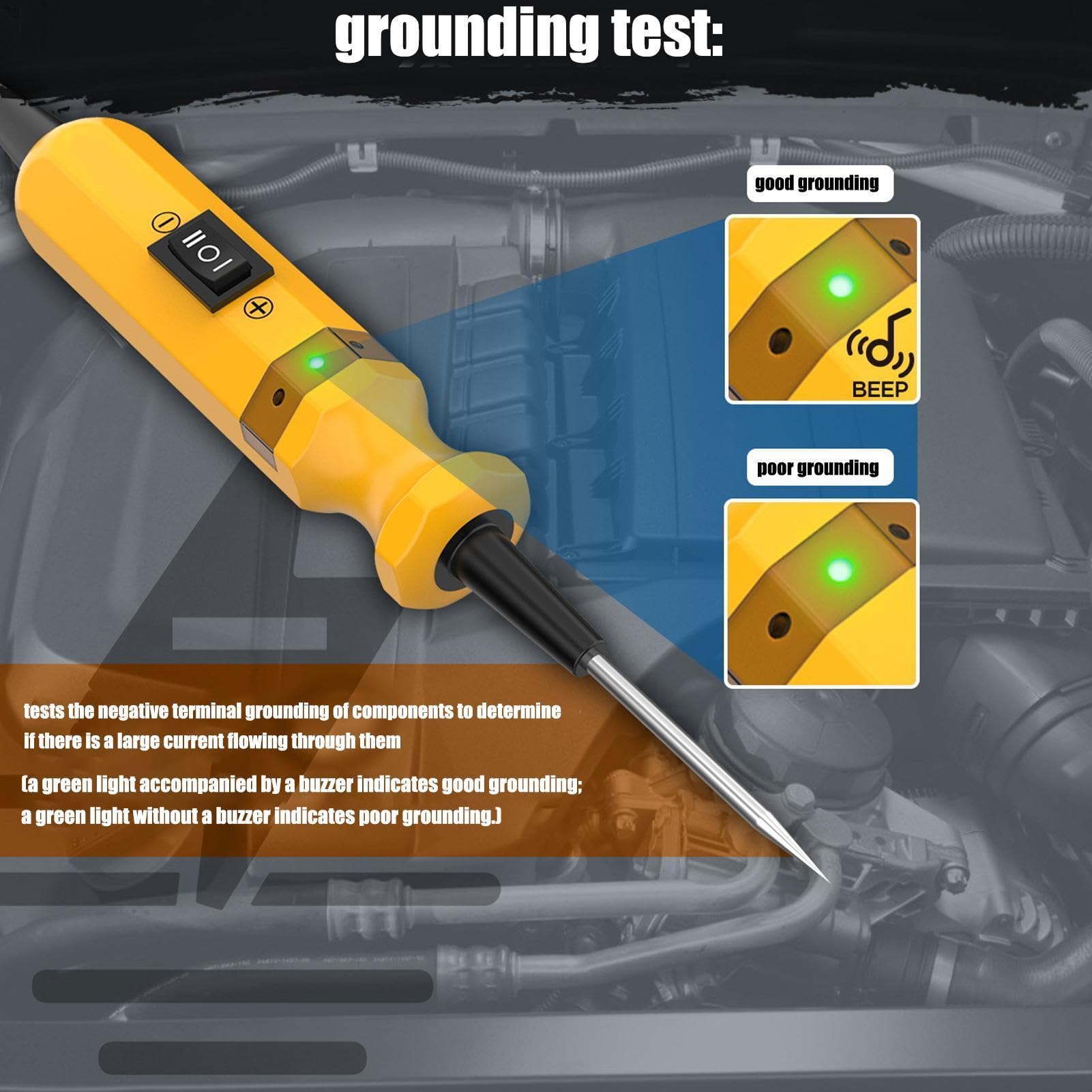 Tester Per Circuiti Autoveicoli Precisione Multifunzione Portatile Uso | Sonda Circuiti Automobilistici Per Officina Riparazioni Veicoli Ispezioni Di Routine Camion Veicoli