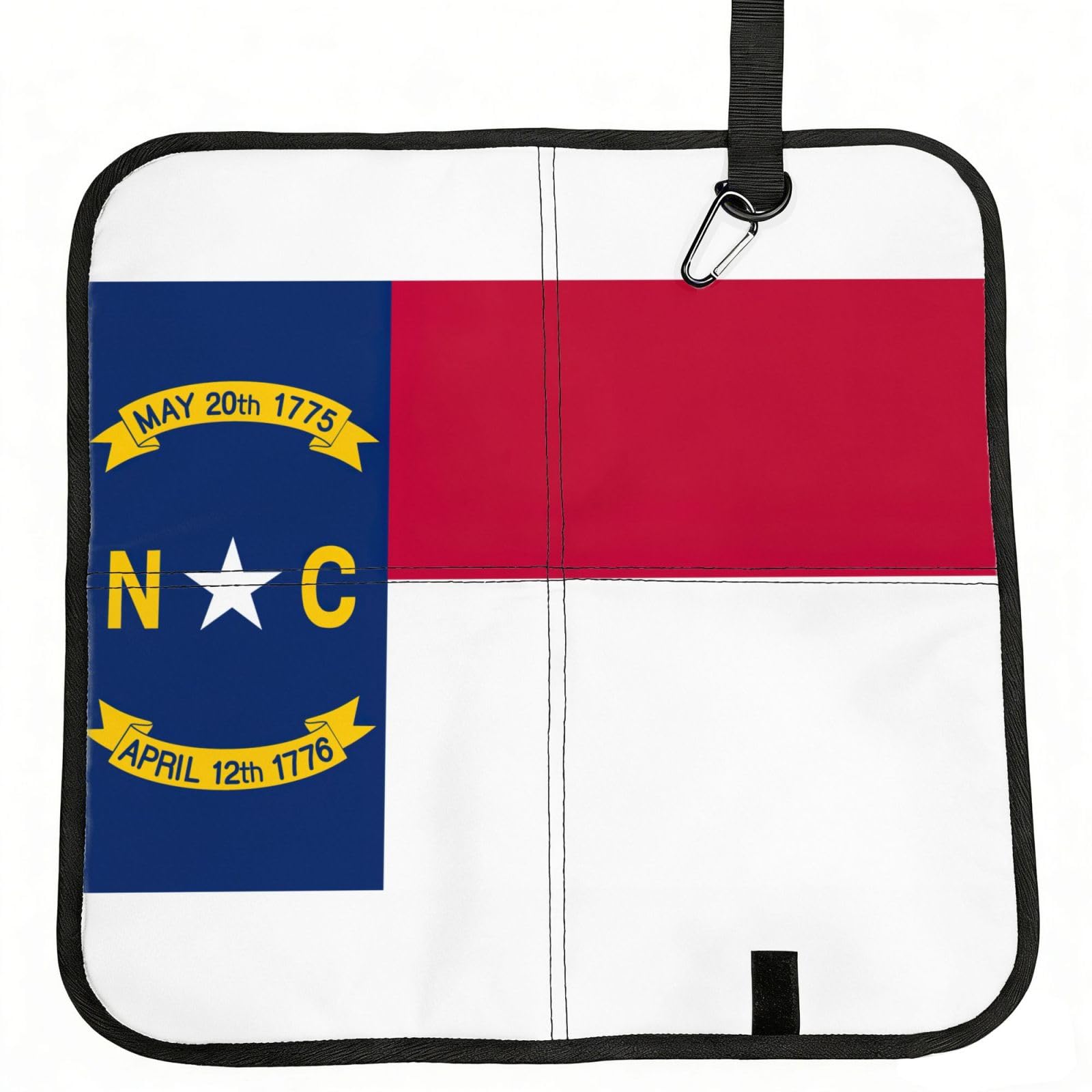 bghdfa North Carolina State Flag Print Outdoor Sitting Mat Waterproof Oxford Cloth Seat Cushion Folding Foam Camping Seat For Picnic