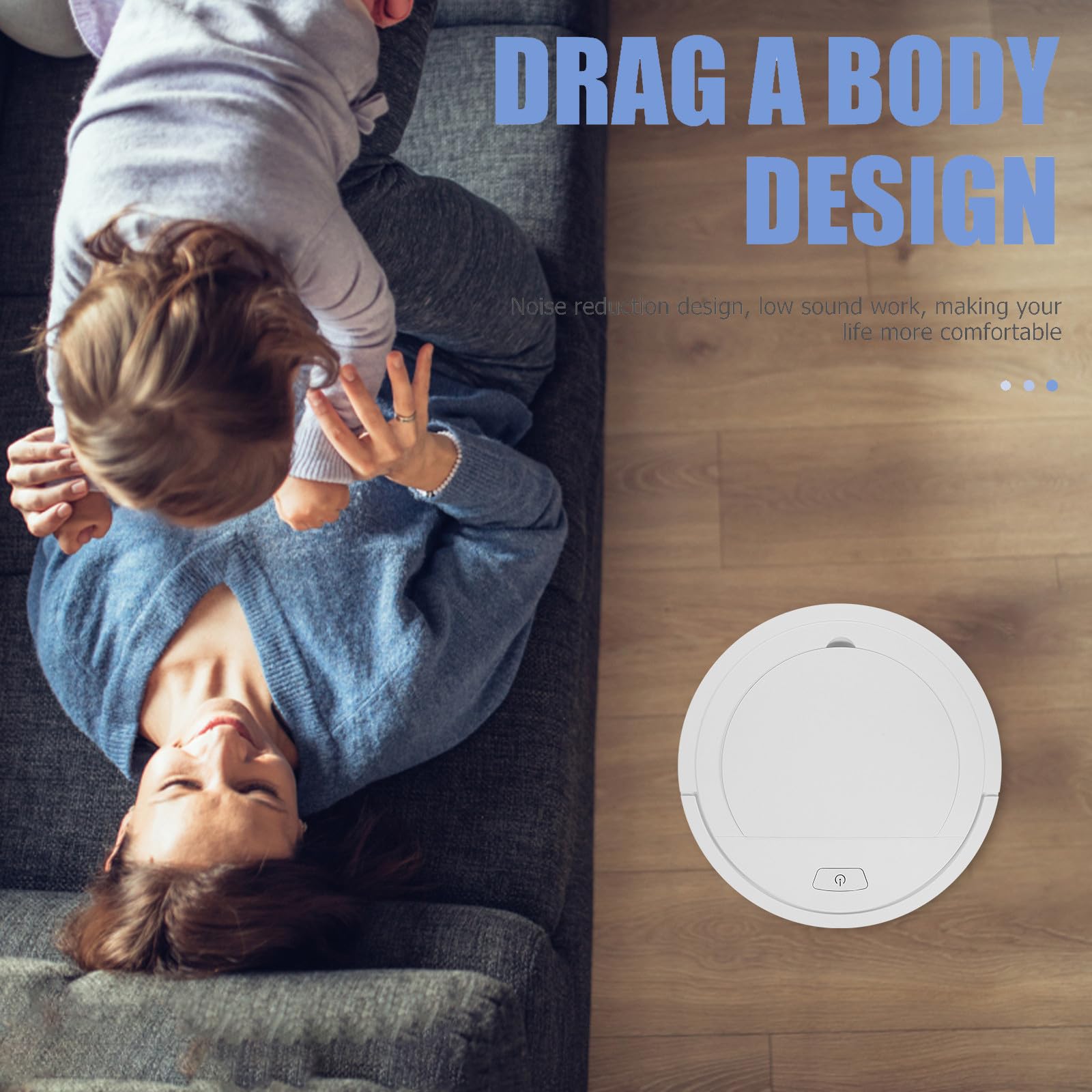 ULTECHNOVO Robot Aspirador y Trapeador Inteligente USB, Máquina de Limpieza Robótica Doméstica, Succión Potente para Suelo y Pelo, Adecuado para Hogar y Uso Diario