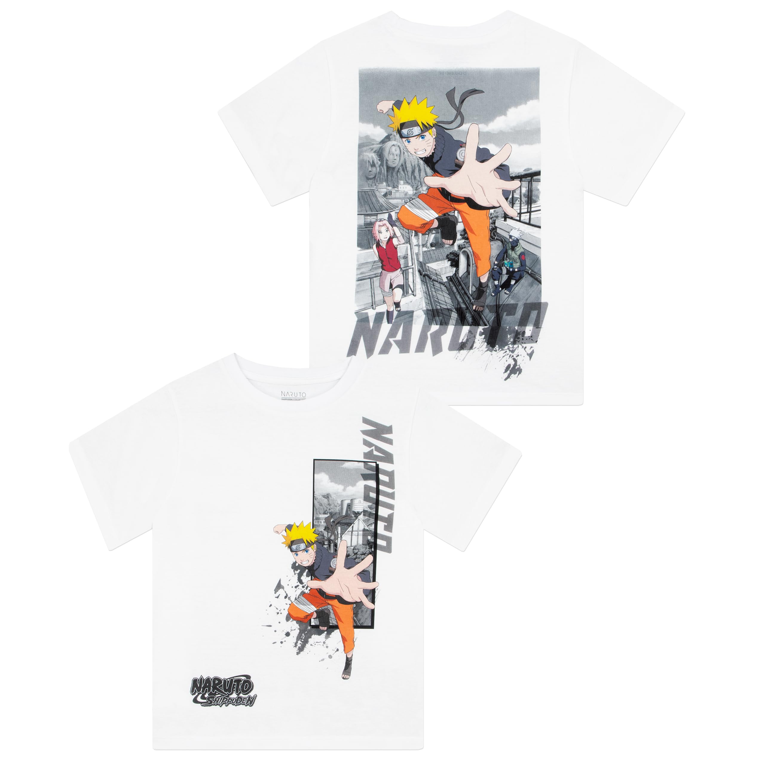 Naruto Set Tshirt Bambino E Shorts, Set Maglietta Ragazzo E Pantaloncini Anime, Abbigliamento Bambino Coordinato