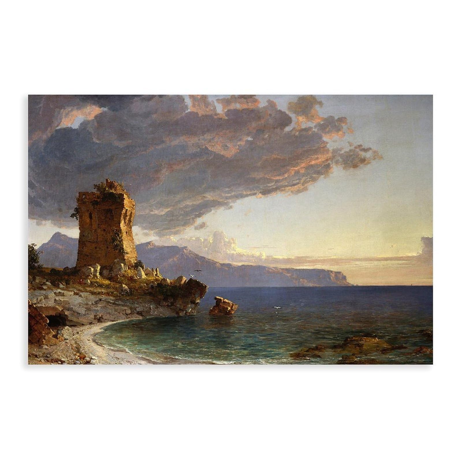 DFJyjFGJJ Jasper Francis Cropsey,The Isle of Capri,famous Art Prints Canvas Wall Art Print Poster For Home School Office Decor 24" L X 36" W