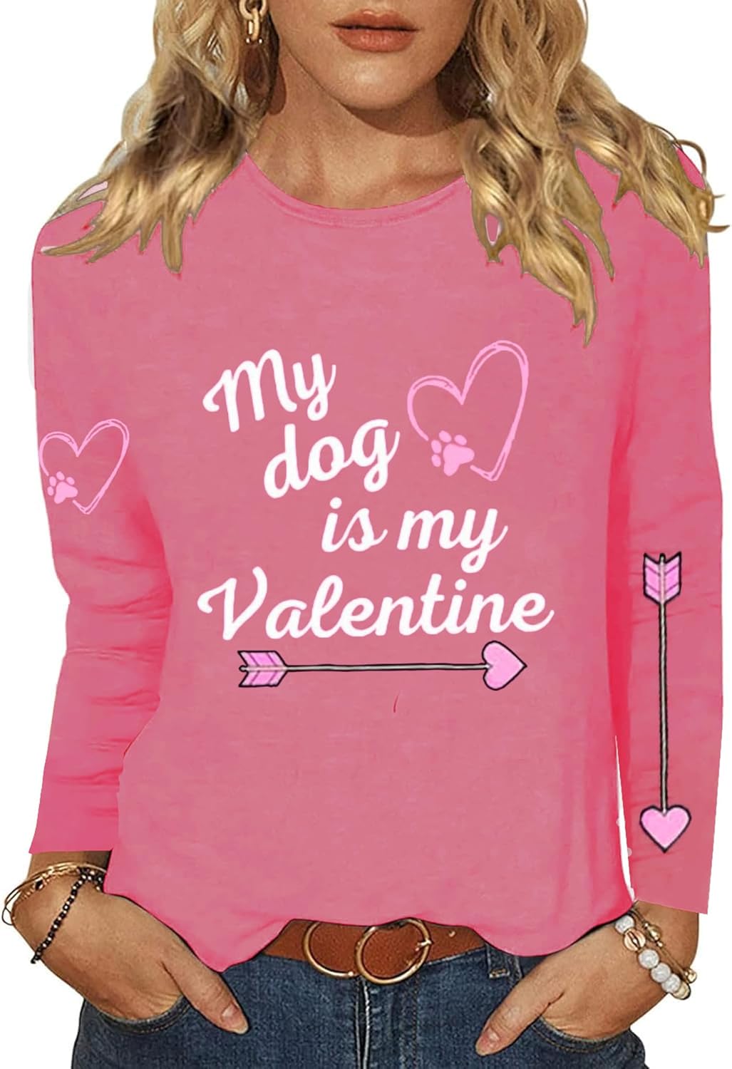 Valentines Day Shirts for Women XOXO Heart Graphic Tshirt Valentine Gifts Long Sleeve Tee Tops
