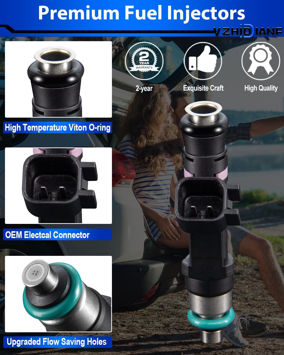 Upgraded Fuel Injectors Fits For:-Ford Expedition 2007 2008 V8 5.4L, For:-Lincoln Navigator 2007 2008 V8 5.4L, OE# 0280158140 FJ1008 (set of 8)