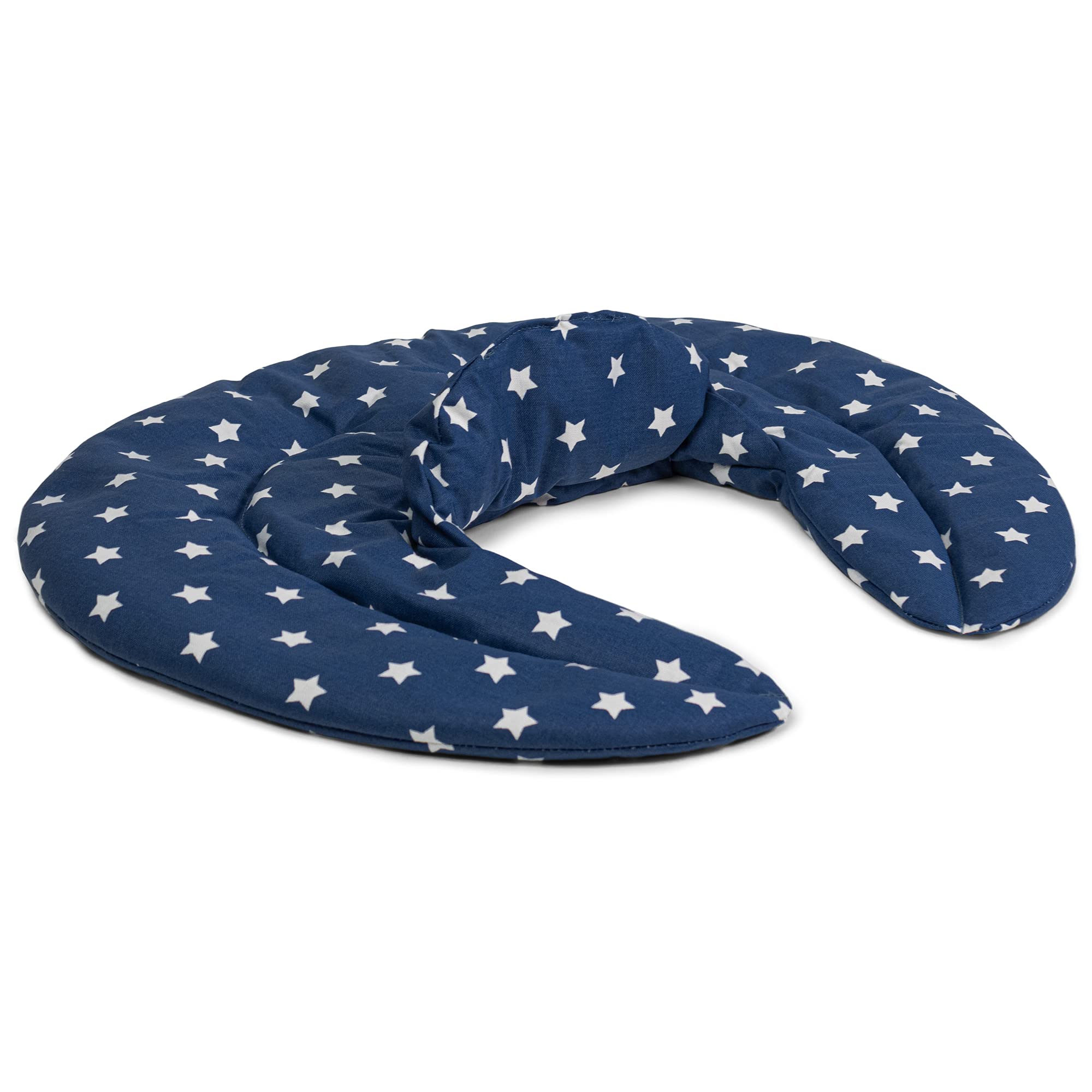 Cojín cervical de calor con cuello - estrella azul - Almohada térmica con huesos de cerezas. Cojín de nuca. Saco térmico de semillas