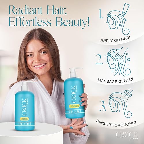 Miniatura 5 de CRACK Hair Fix - Champú Crack Clean & Soaper y acondicionador de tratamiento con bomba de 33.8 onzas incluida