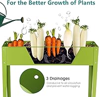 Vista 3 de S AFSTAR Cama de jardín elevada, maceta elevada galvanizada con patas y agujeros de drenaje, cama de jardín independiente para interiores