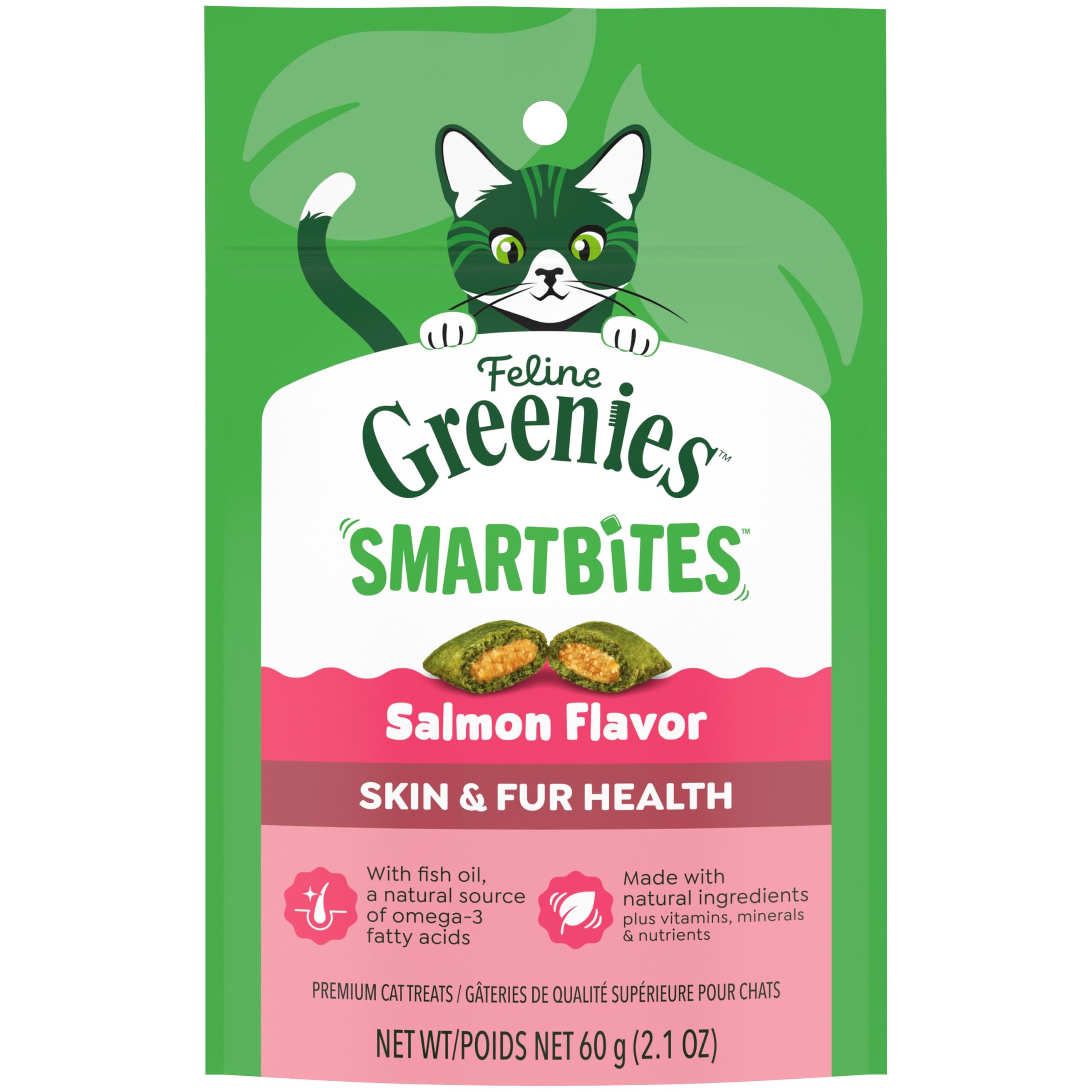 Greenies SMARTBITES® TREATS HEALTHY SKIN & FUR Salmon Flavor - 2.1 oz (60 g) Greenies Smart Bite, Healthy Skin & Fur