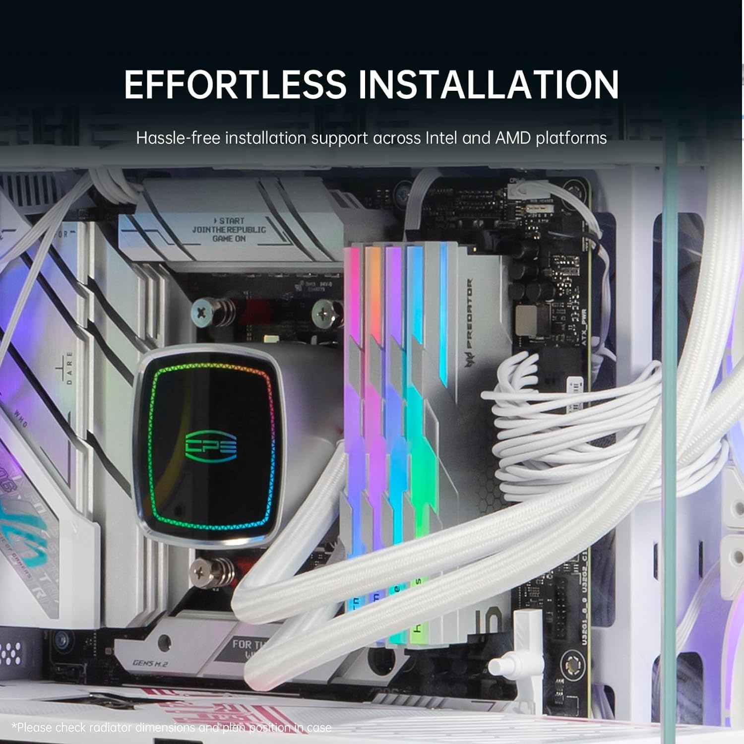 PCCOOLER DE360-WHAWXX-GL Powerful Dual-Pump AIO Liquid CPU Cooler, support Intel LGA 115X/1200/1700/20XX AMD AM3/AM4/AM5