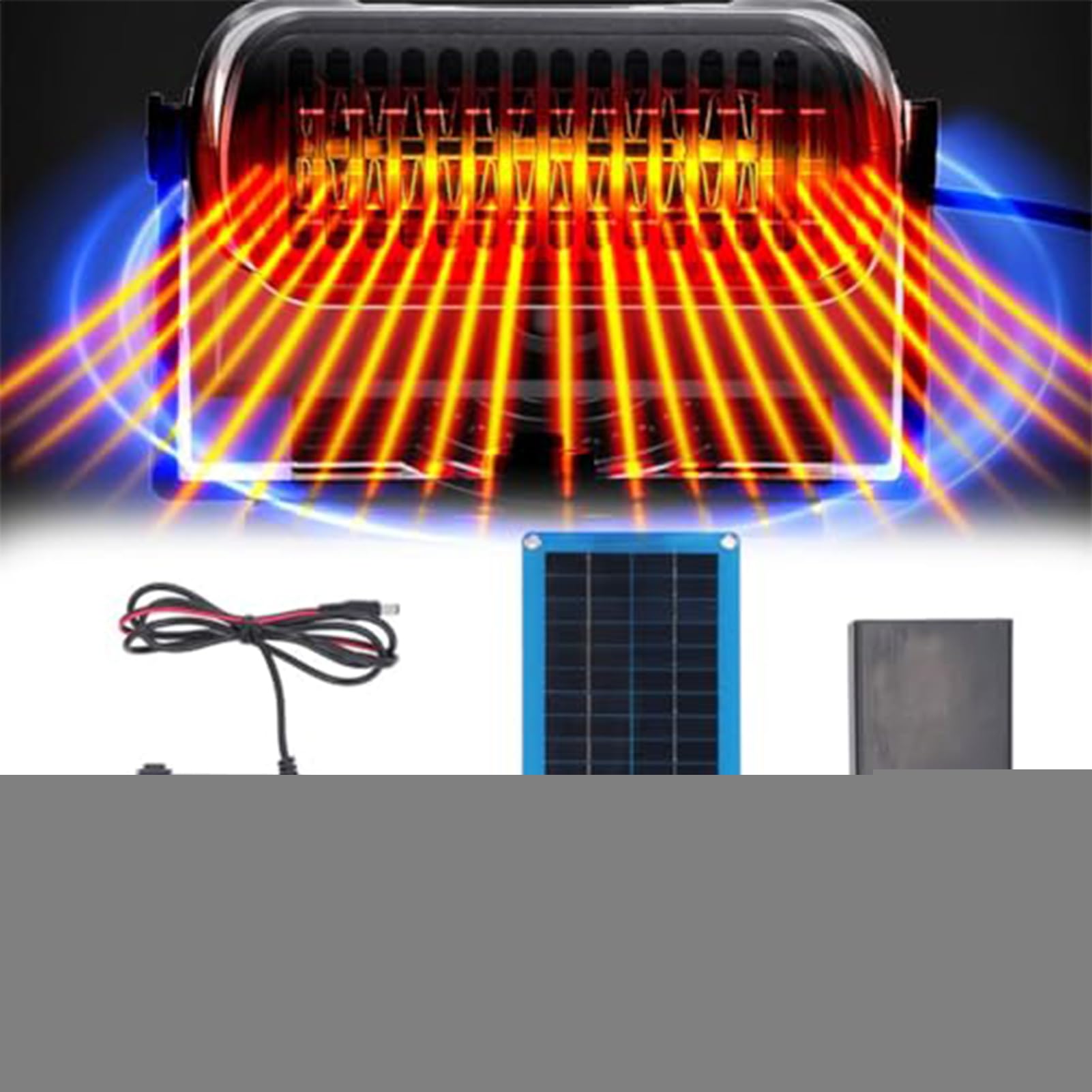 Riscaldatore a pannelli Solare, kit di riscaldamento per serre a pannelli Solare da 30W, riscaldatore portatile impermeabile per avventure all'aperto in campeggio