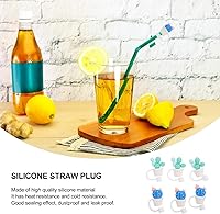 Vista 9 de 6 tapas de paja con forma de cactus, puntas de paja reutilizables, tapones de silicona para popotes, tapas protectoras, suministros de cocina