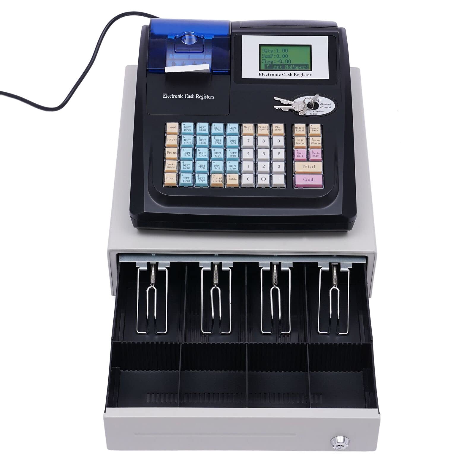 Caja registradora, sistema POS, caja registradora, quiosco de supermercado, gastronomía, caja al por menor, pantalla LED de 48 teclas (sistema operativo en inglés).