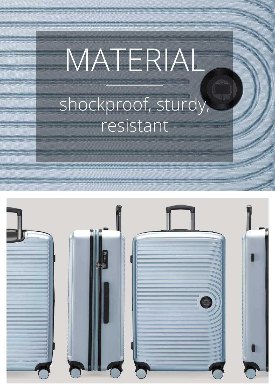 Hauptstadtkoffer Mitte - Großer Hartschalenkoffer, TSA, 4 Rollen, Check-In Gepäck mit 8 cm Volumenerweiterung, 77cm, 130 Liter, Pool Blue