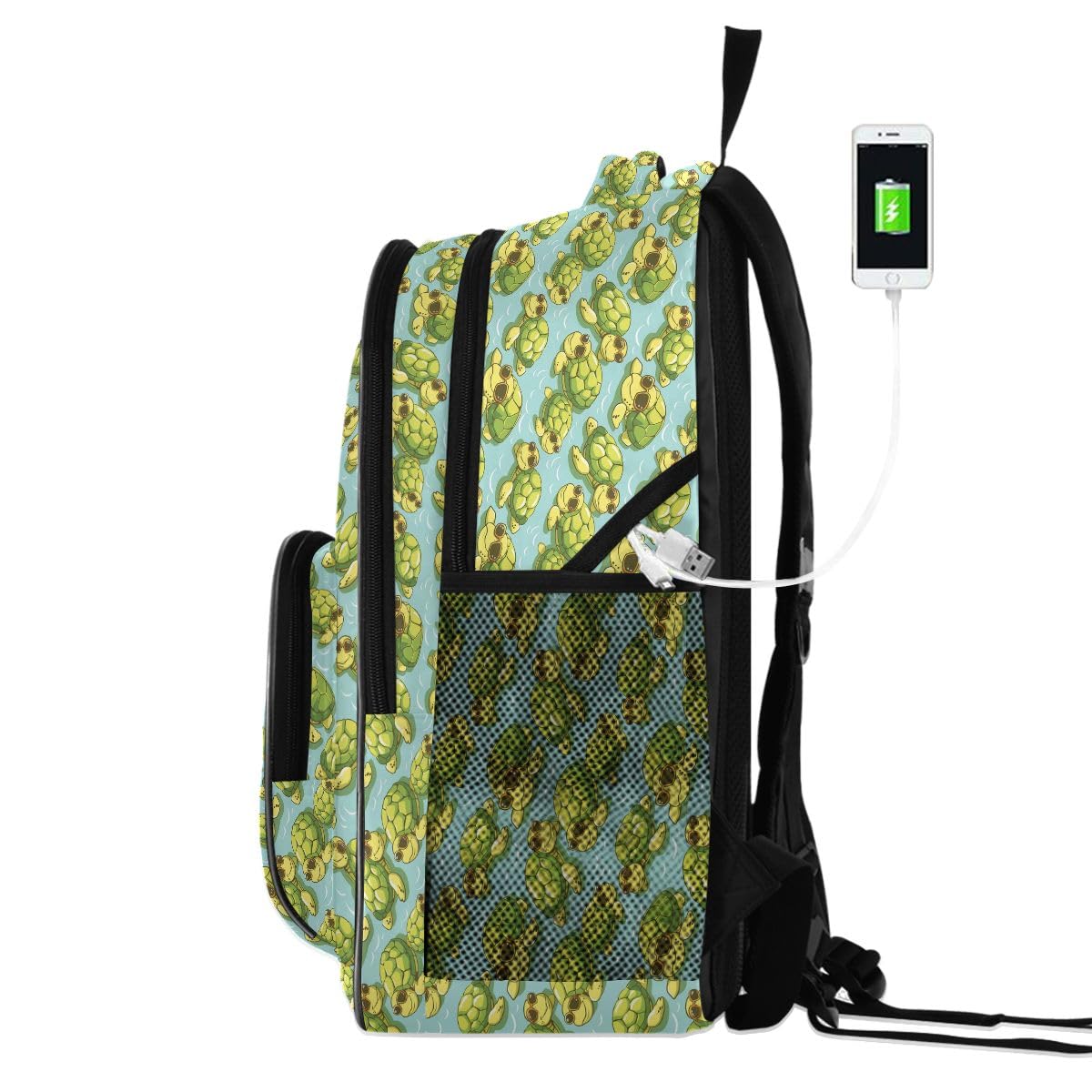 Wanderrucksack für Studenten, College, Tagesrucksack, Büchertasche, Jungen, Mädchen, Schultasche, Reisen, 478, Schildkröten