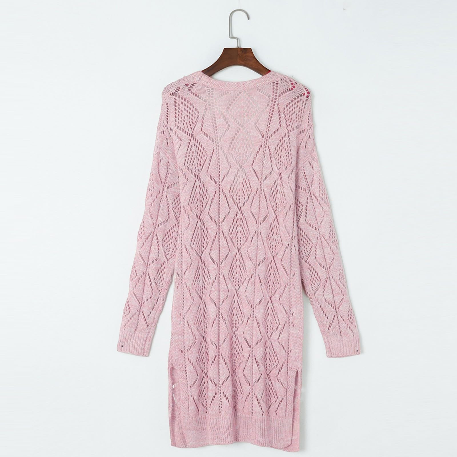 Cardigan Damen, Strickjacke Damen Lang Elegant, Leichte Sommerjacke Langarm Longstrickjacke Dünne Übergangsjacke Regular Fit Einfarbig Strickjacken Für Damen Elegant Strick Jäckchen Frühlingsjacke