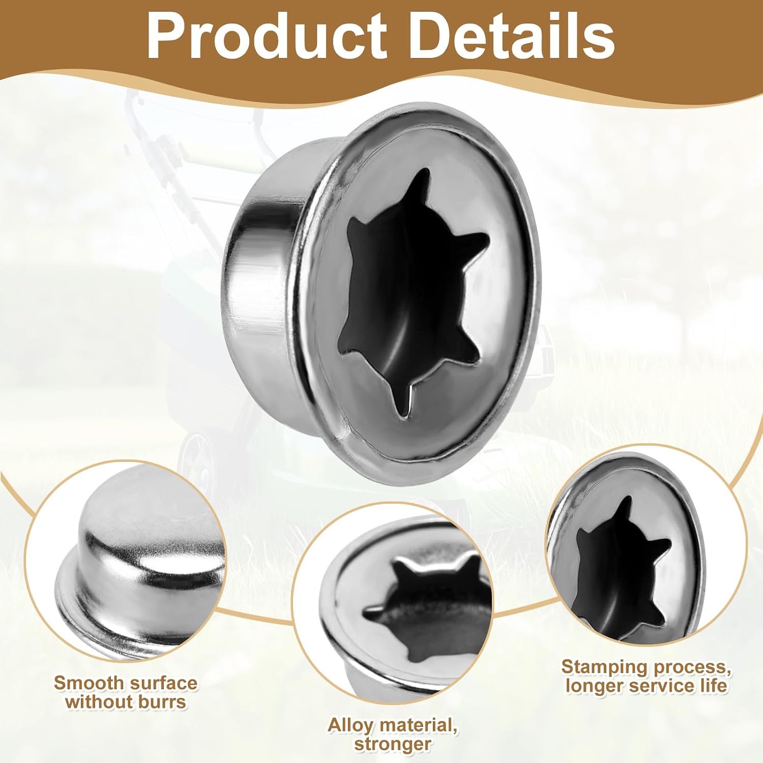 6 Pcs 3/8" Push on Pushnut Caps, Spring Steel Axle Cap Nut