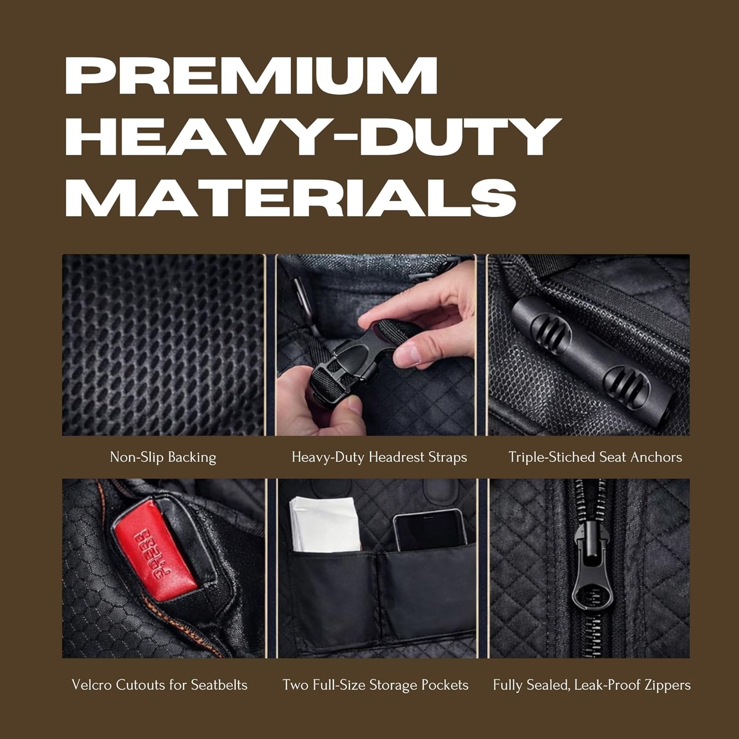 Lume Collective Co. Premium Dog Car Seat Cover – Upgraded 6-in-1 Detachable Design, Heavy-Duty Waterproof Fabric, Door Protection Guards & Non-Slip Base – Modular Dog Seat Cover for Cars & SUVs