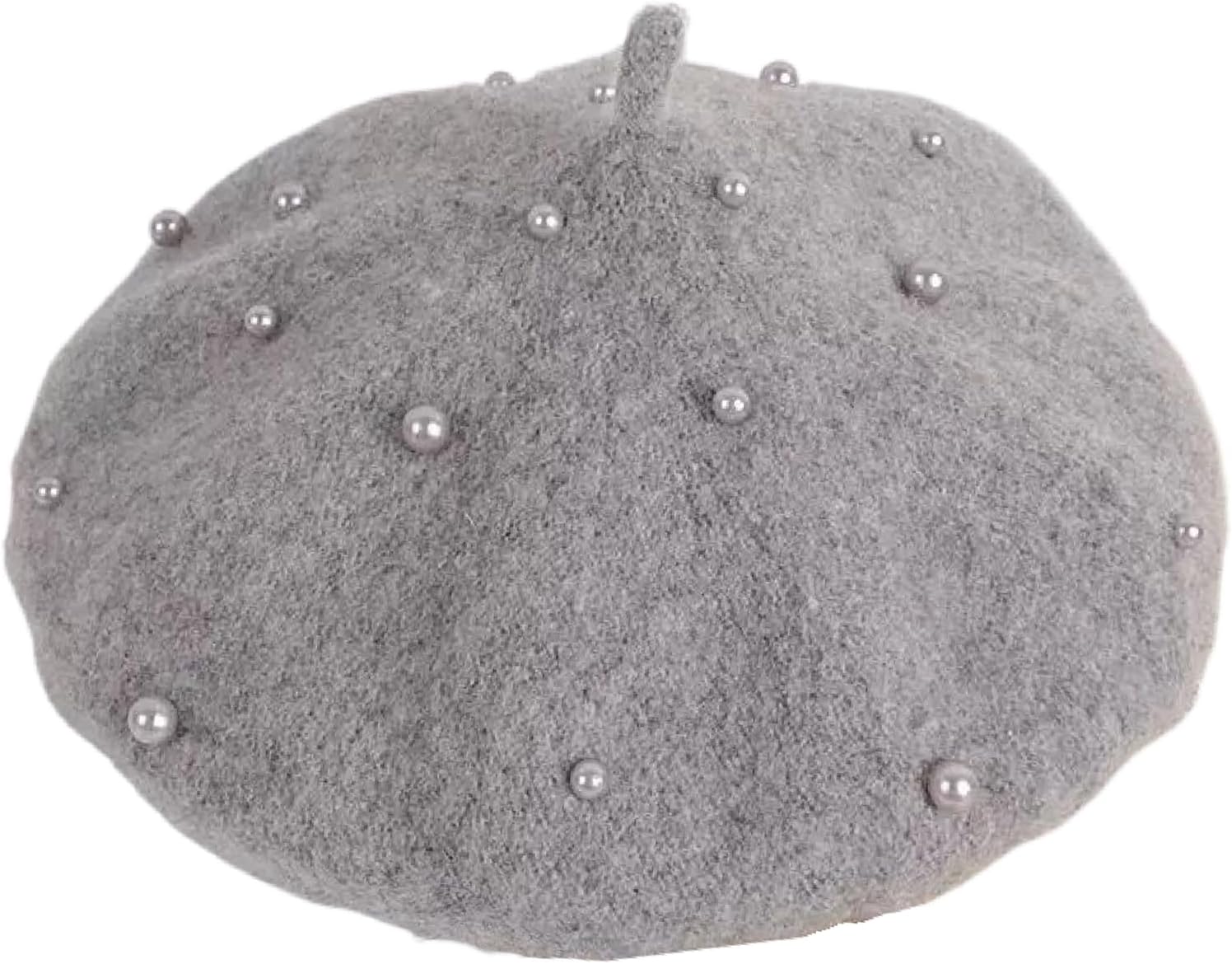 Pearl Wool Beret Hat French Beanie Cap Artist Beret Costume Accessory