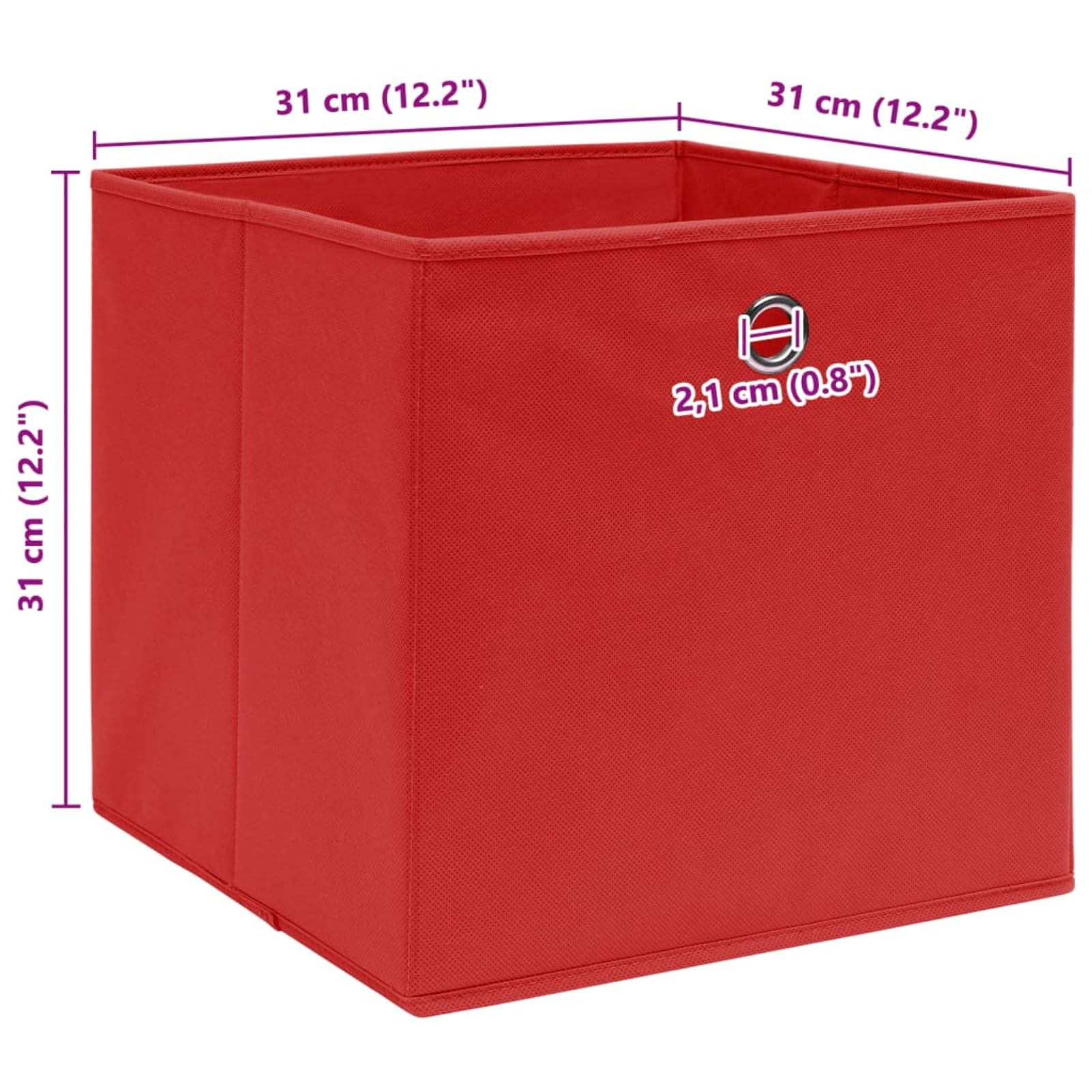 Aufbewahrungsboxen 10 STK Spielzeugkiste, Aufbewahrungskiste, Kleideraufbewahrung, Kleideraufbewahrung & Organisation, Rot 32×32×32 cm Stoff