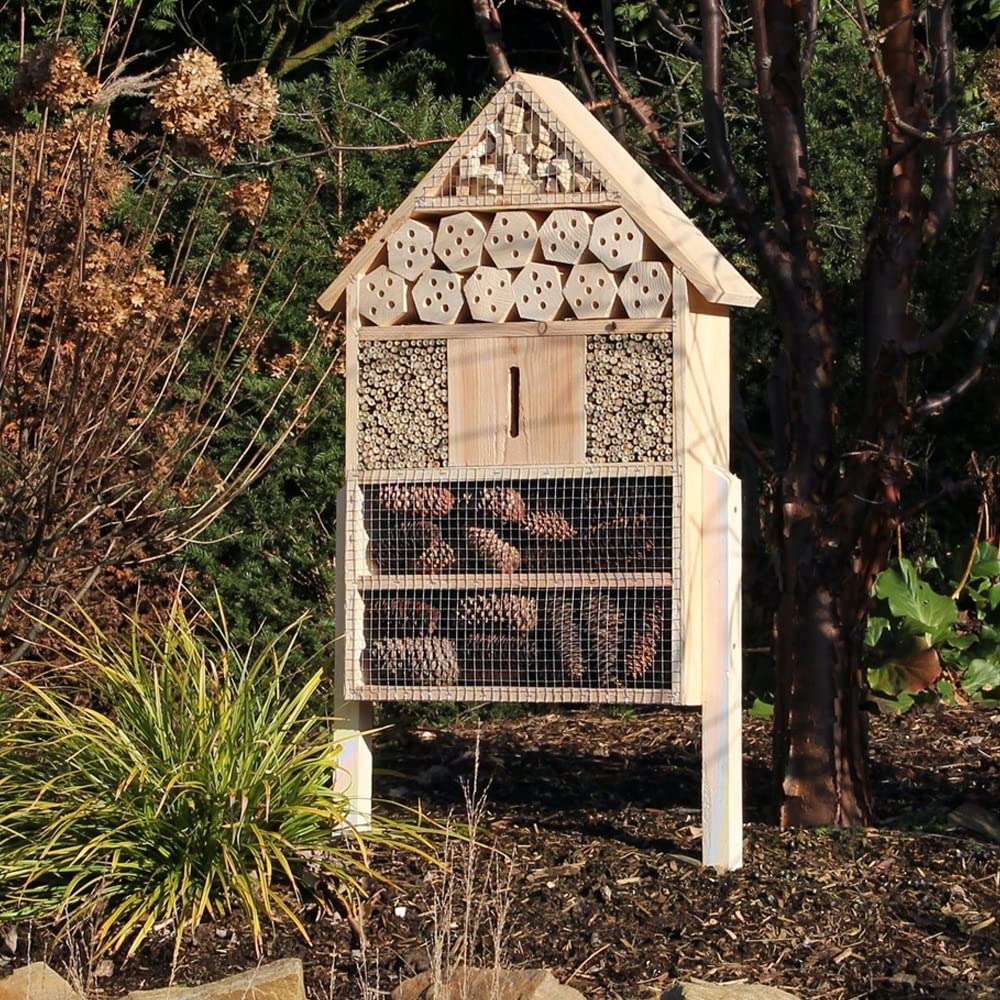 Insectenhotel - Bijenhotel - Vlinderhotel - 12 x 49 x 79 cm - 12,5 kg - Vrijstaand