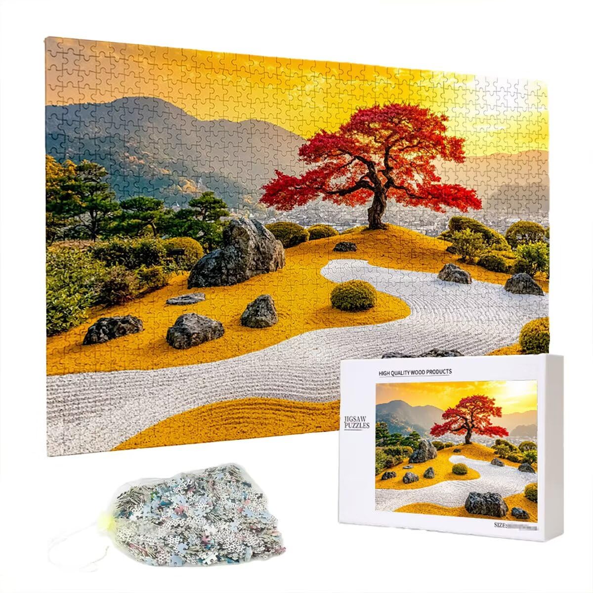 Puzzle 5000 elementów, krajobraz, zachód słońca, 5000 elementów, drewniane puzzle dla dorosłych, trudna łamigłówka, gra logiczna dla całej rodziny, dekoracja pokoju, prezenty dla kobiet A-10