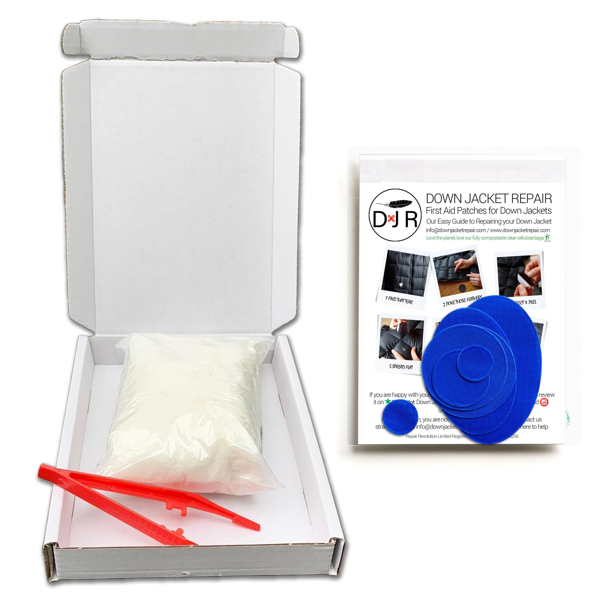 Duvet d'oie pur éthique avec kit de réparation bleu roi haut de gamme