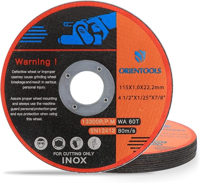 ORIENTOOLS Cutting Discs 10 Packs 115mm x 1mm,Cut Off Wheels Sturdy and Durable, Angle Grinder Discs for Metal and Stainless Steel