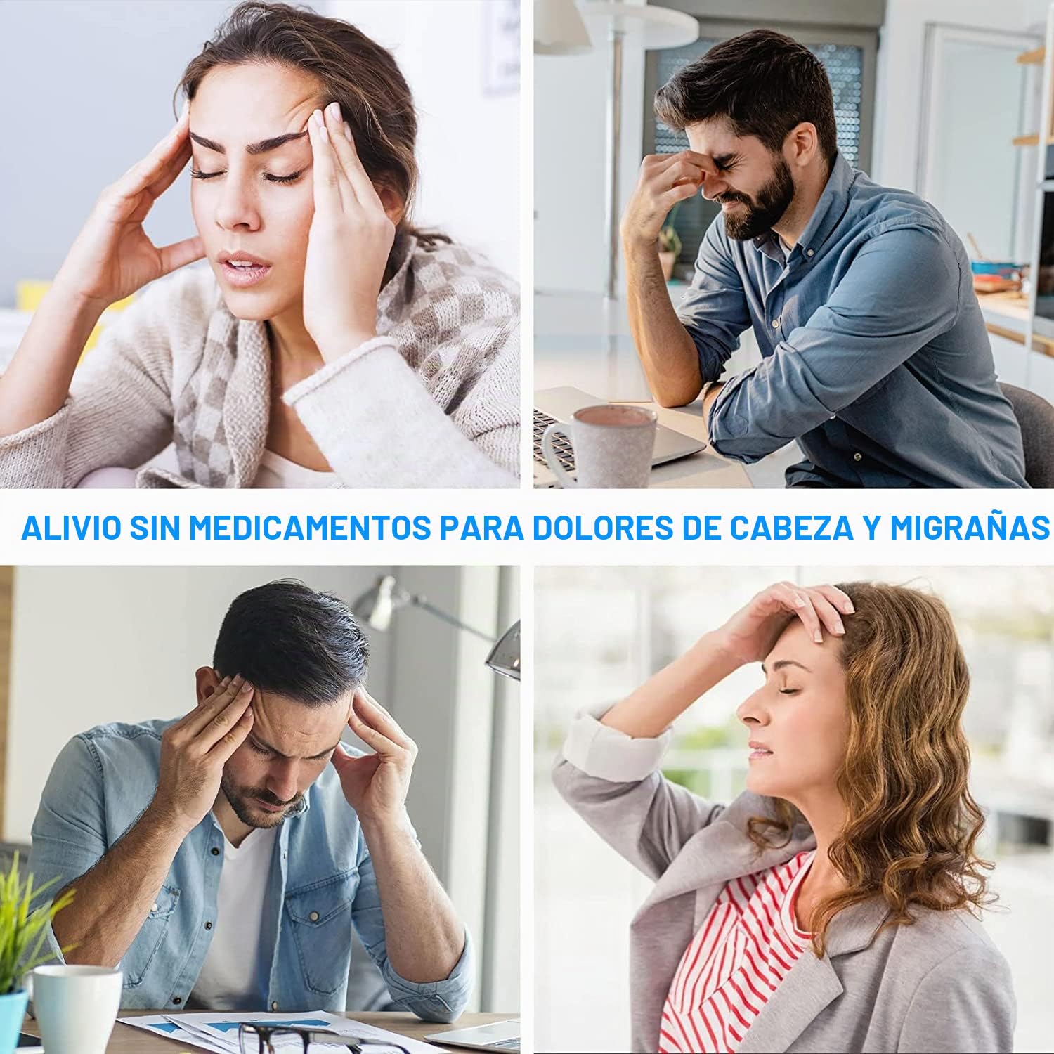 I-THERA-U cuffia mal di testa BLACK BLUE 2PCS, Gorro de gel para alivio de dolor de cabeza y migraña, gorro migraña frio para terapia de frío, migraine relief cap para alivio de dolor de cabeza