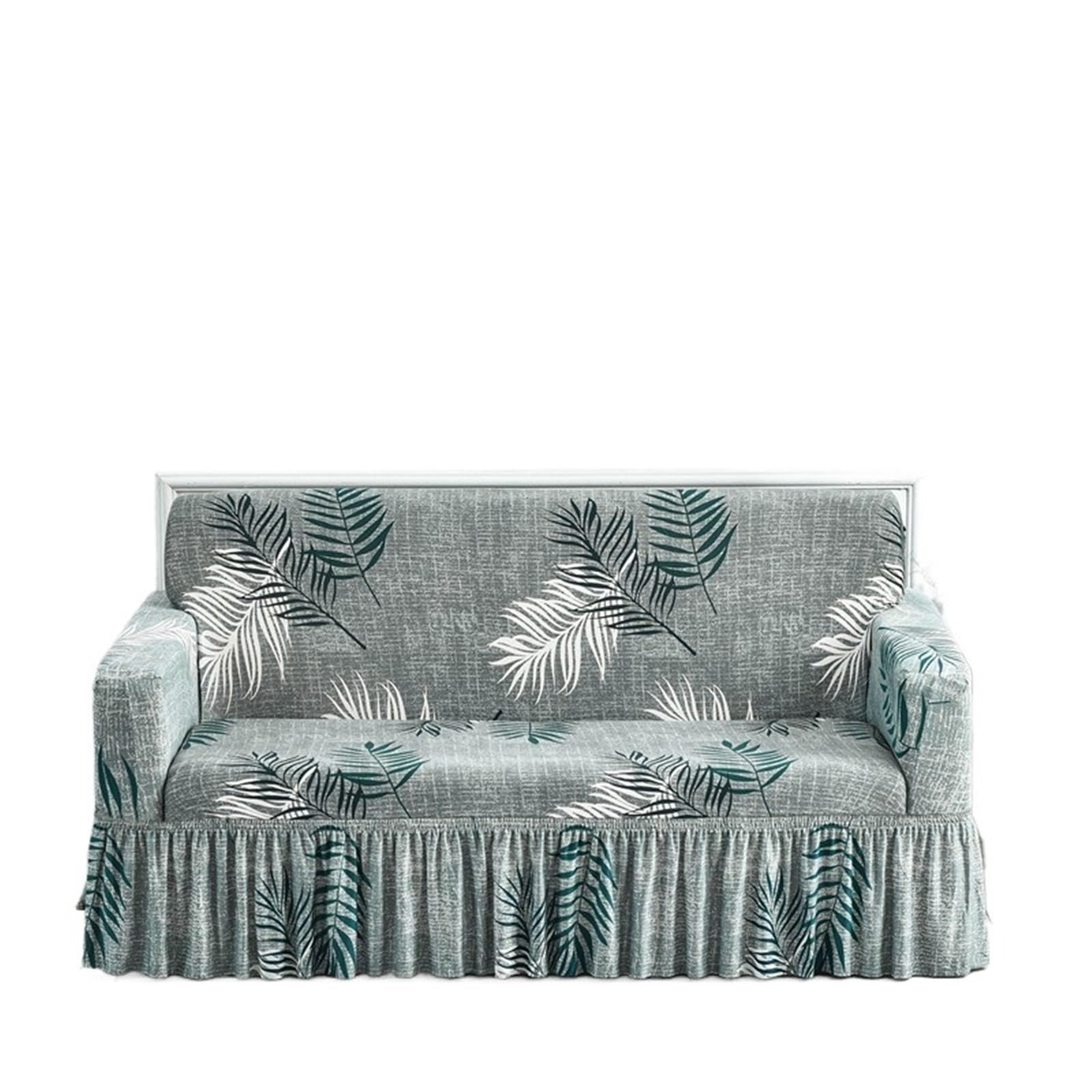 SUBLXPoten Sofa Cover with Skirt Sofa Cover with Skirt Washable Elastic Stretchable Easy Fit Universal Furniture Protector(Color 19,3-seater(190-230cm))