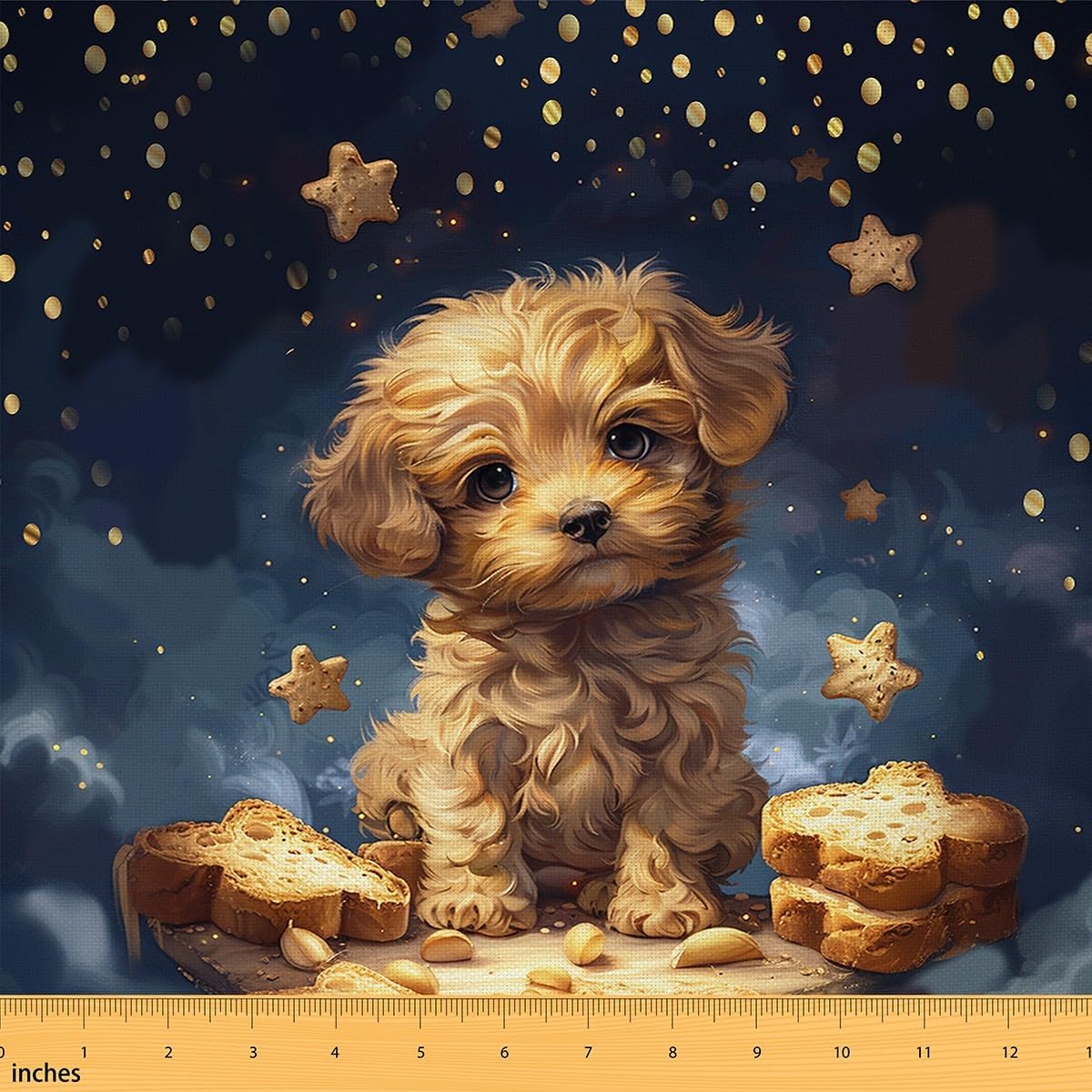 Erosebridal Cartoon Dog Fabric by The Yard,Galaxy Sky