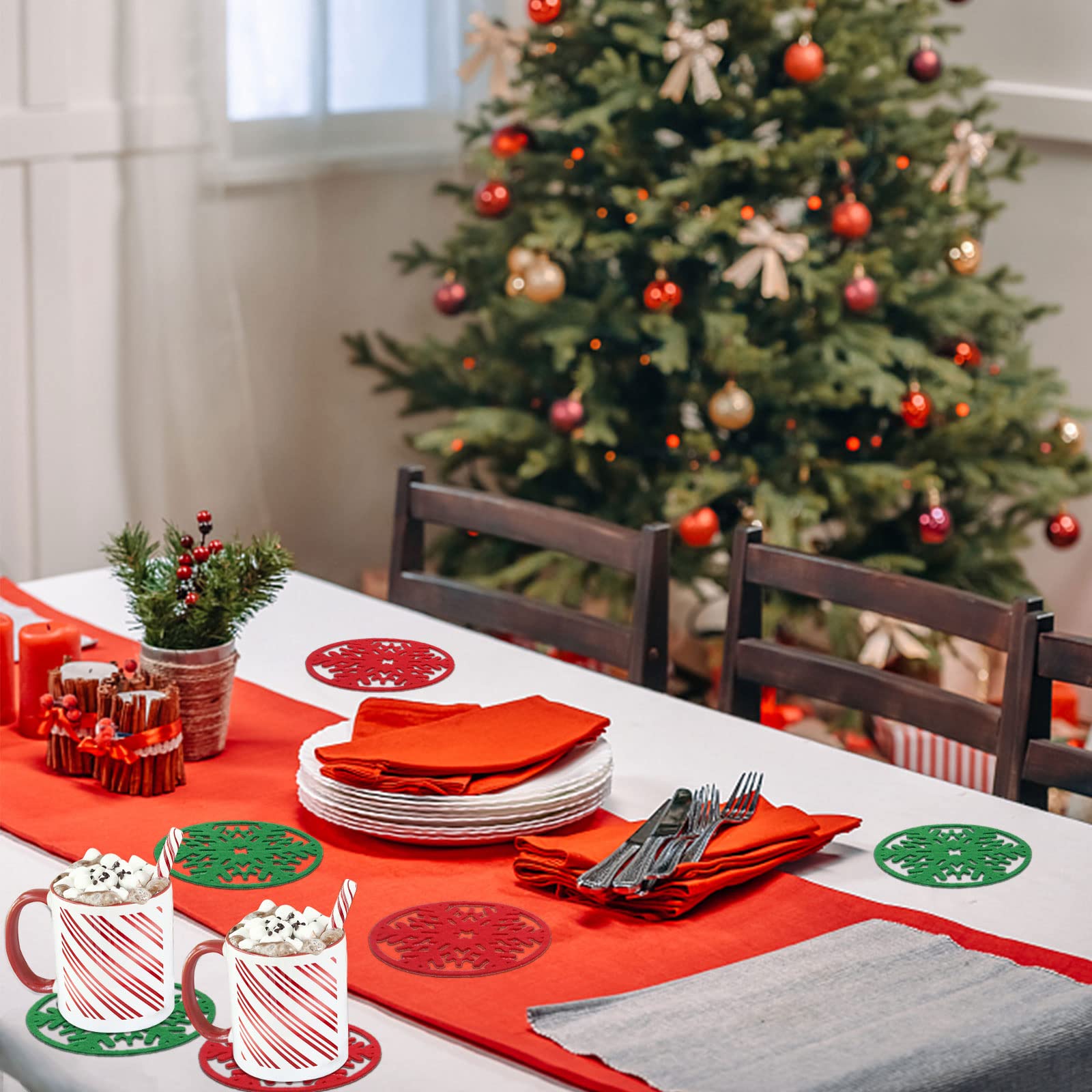 Lot De 12 Dessous D'assiette Couronne Rouge - Décoration De Table De