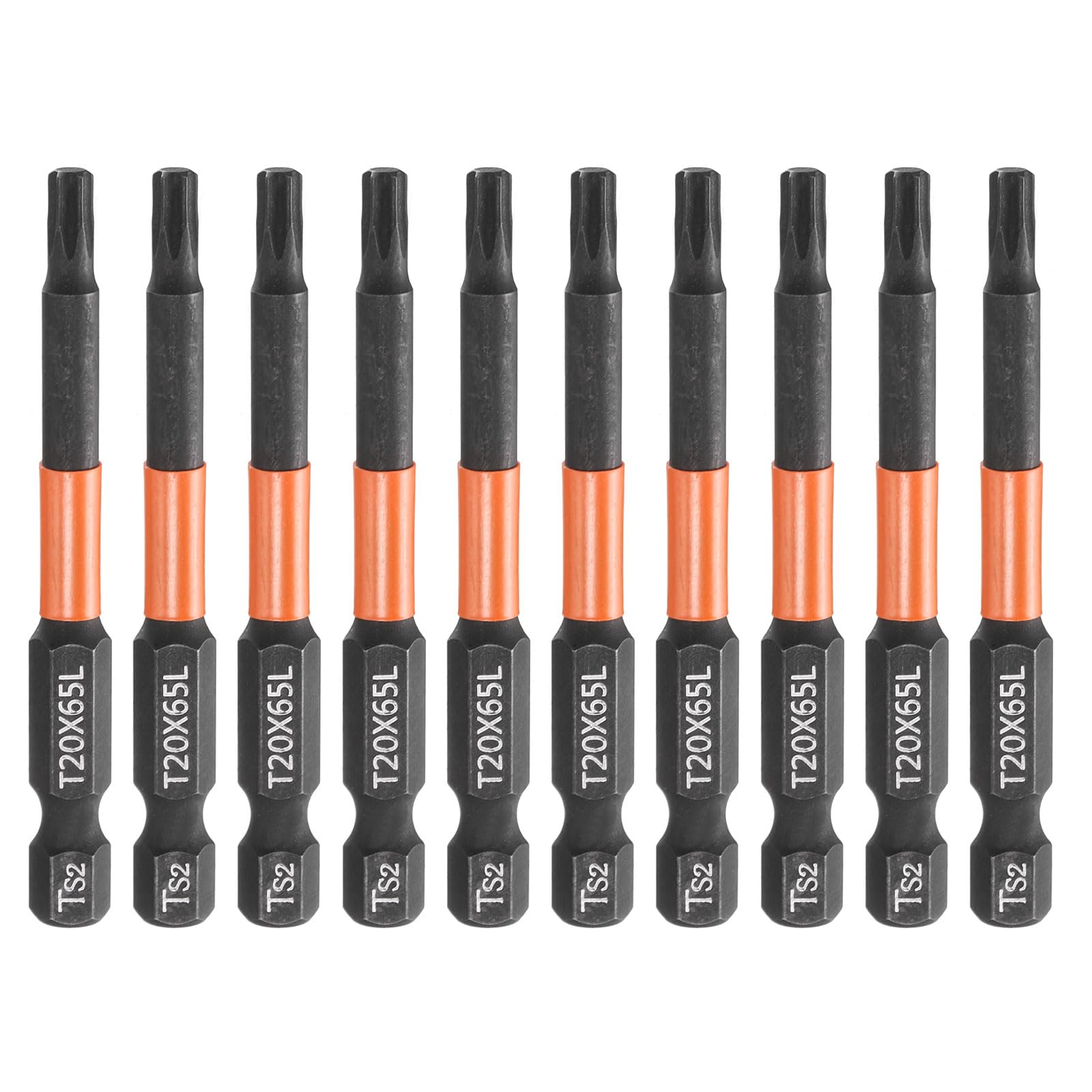 sourcing map 10pcs T20 Torx Head Screwdriver Bit 65mm Long 1/4" Hex Shank โ image 1