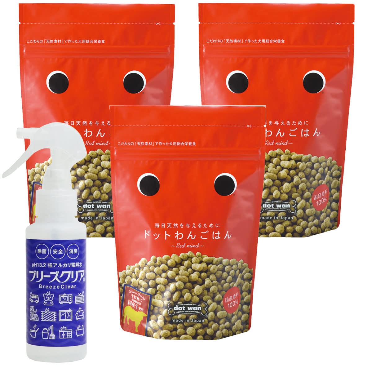 ドットわんごはん Red mind 3袋 Amazon.co.jp: ドットわん ドッグフード ドットわんごはん Red