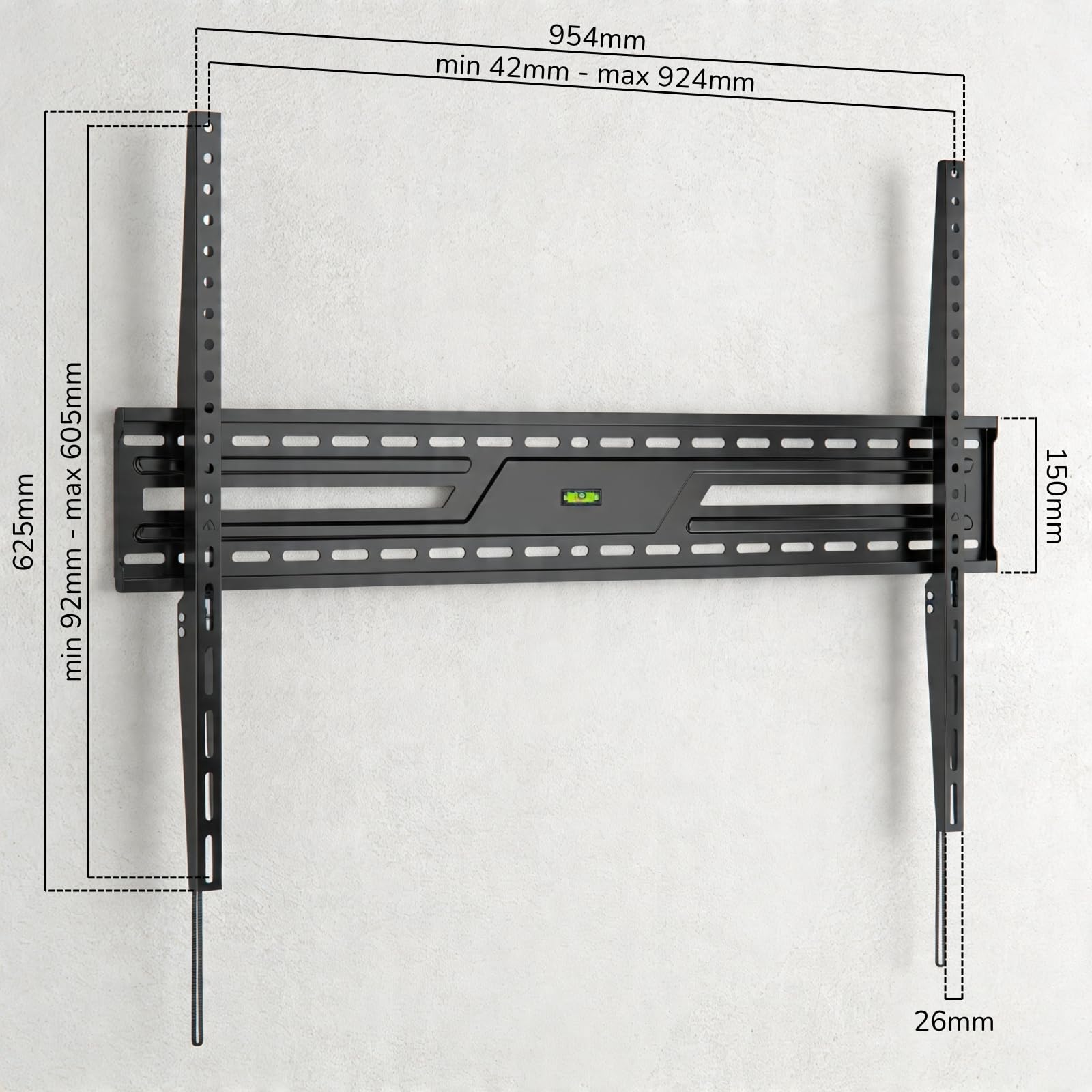 Supporto TV da Parete Fisso 60-100" Extra Slim VESA 900x600 Nero Superior Electronics SUPSTV007