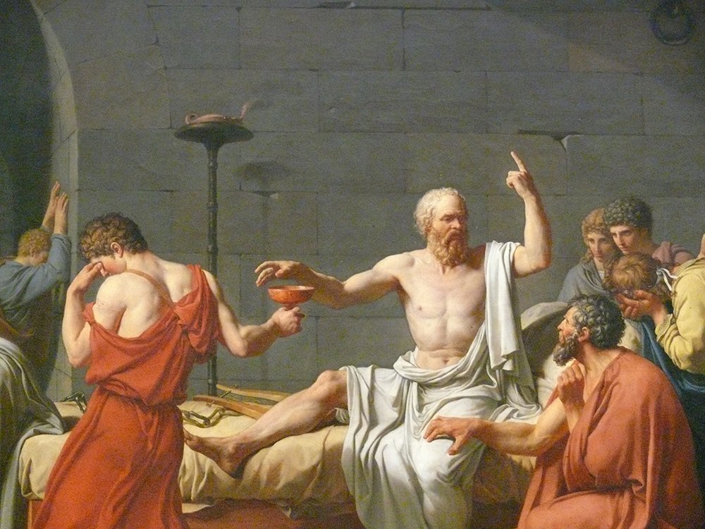 Póster de La muerte de Sócrates de David, impresión mate mediana para decoración