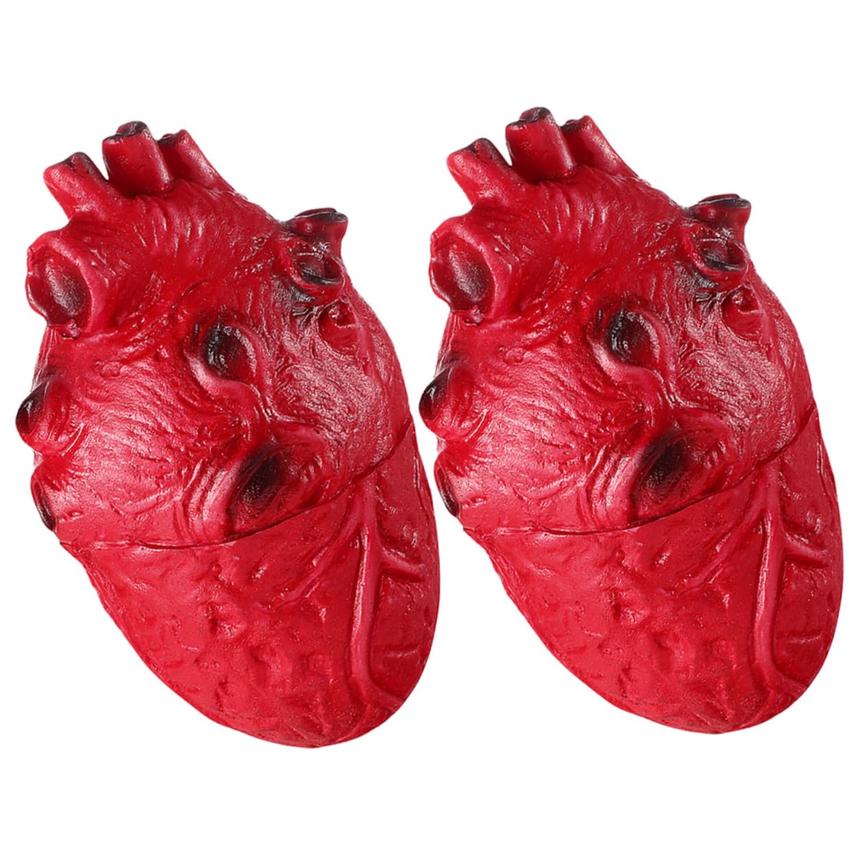 Abaodam 2Pcs Halloween Scary Fake Heart Props Lifelike Simulation Human Organ Decorations for Spooky Home and Pranks Vinyl Material for Parties